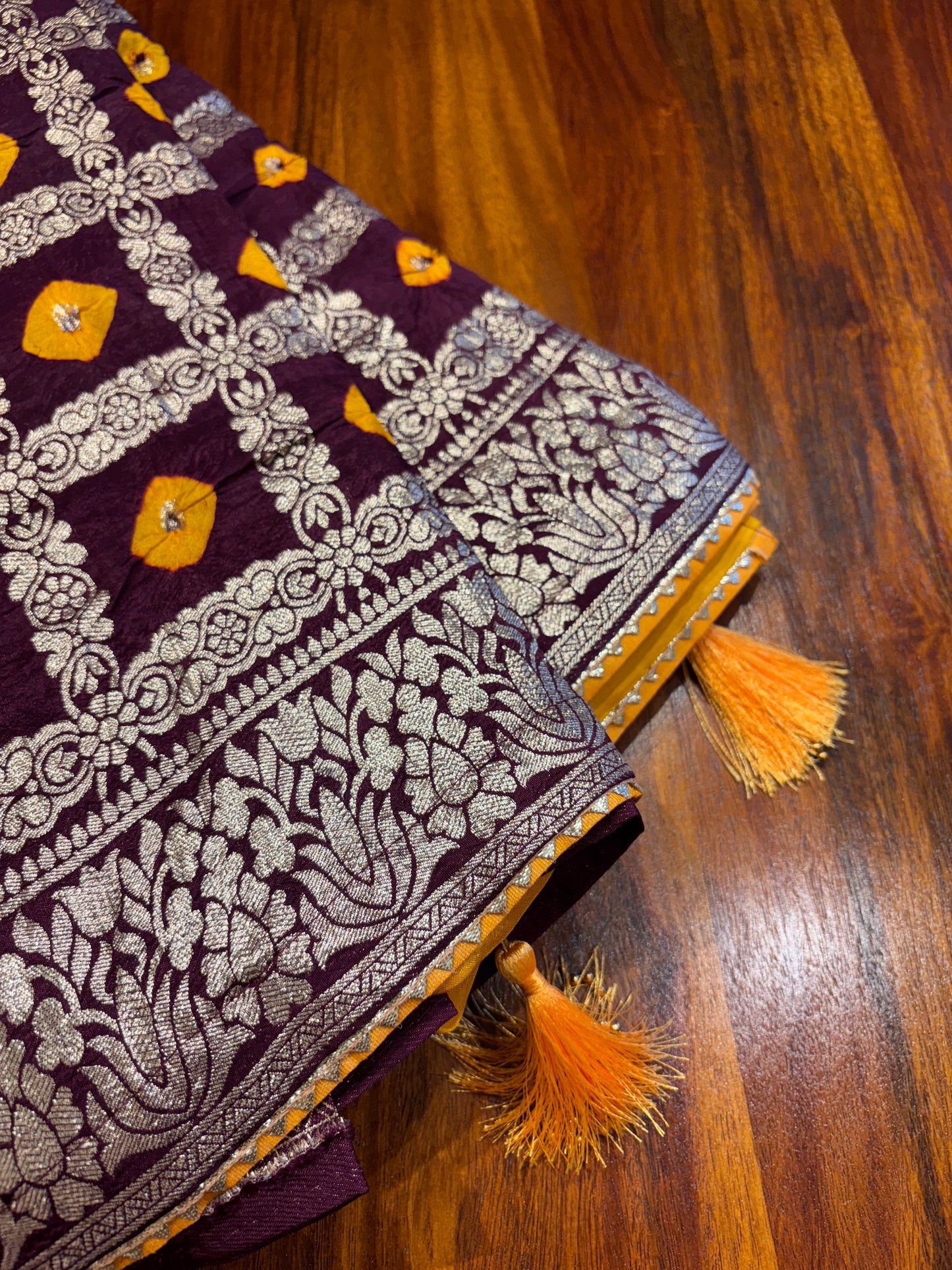 STUNNING MAROON GHARCHOLA SAREE