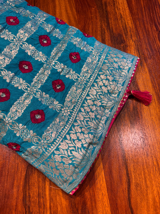 STUNNING BLUE GHARCHOLA SAREE