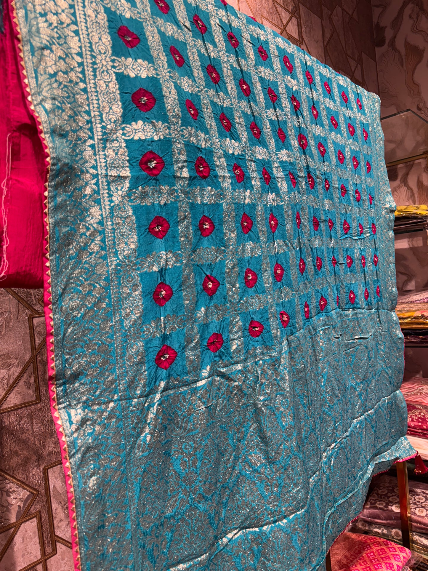 STUNNING BLUE GHARCHOLA SAREE