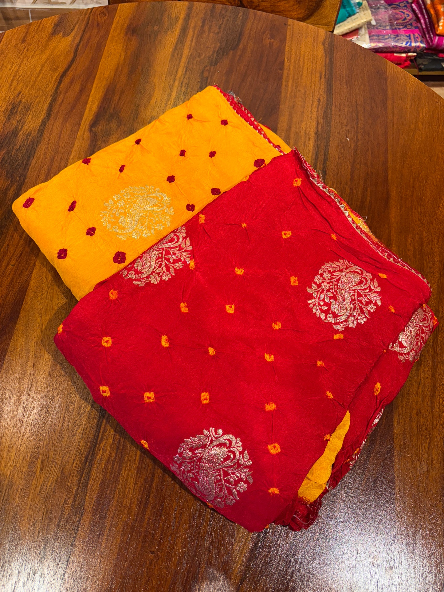 TRADITIONAL RAJASTHANI BANDHEJ SUNSHINE YELLOW SAREE