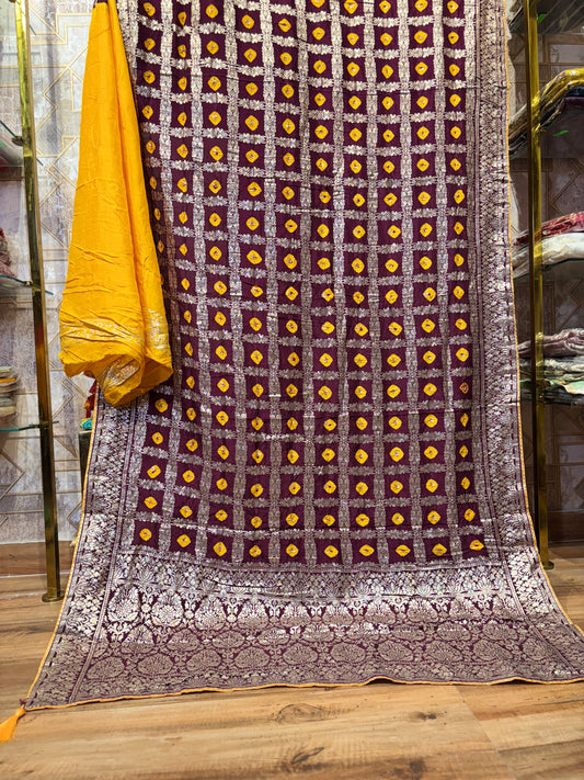 STUNNING MAROON GHARCHOLA SAREE