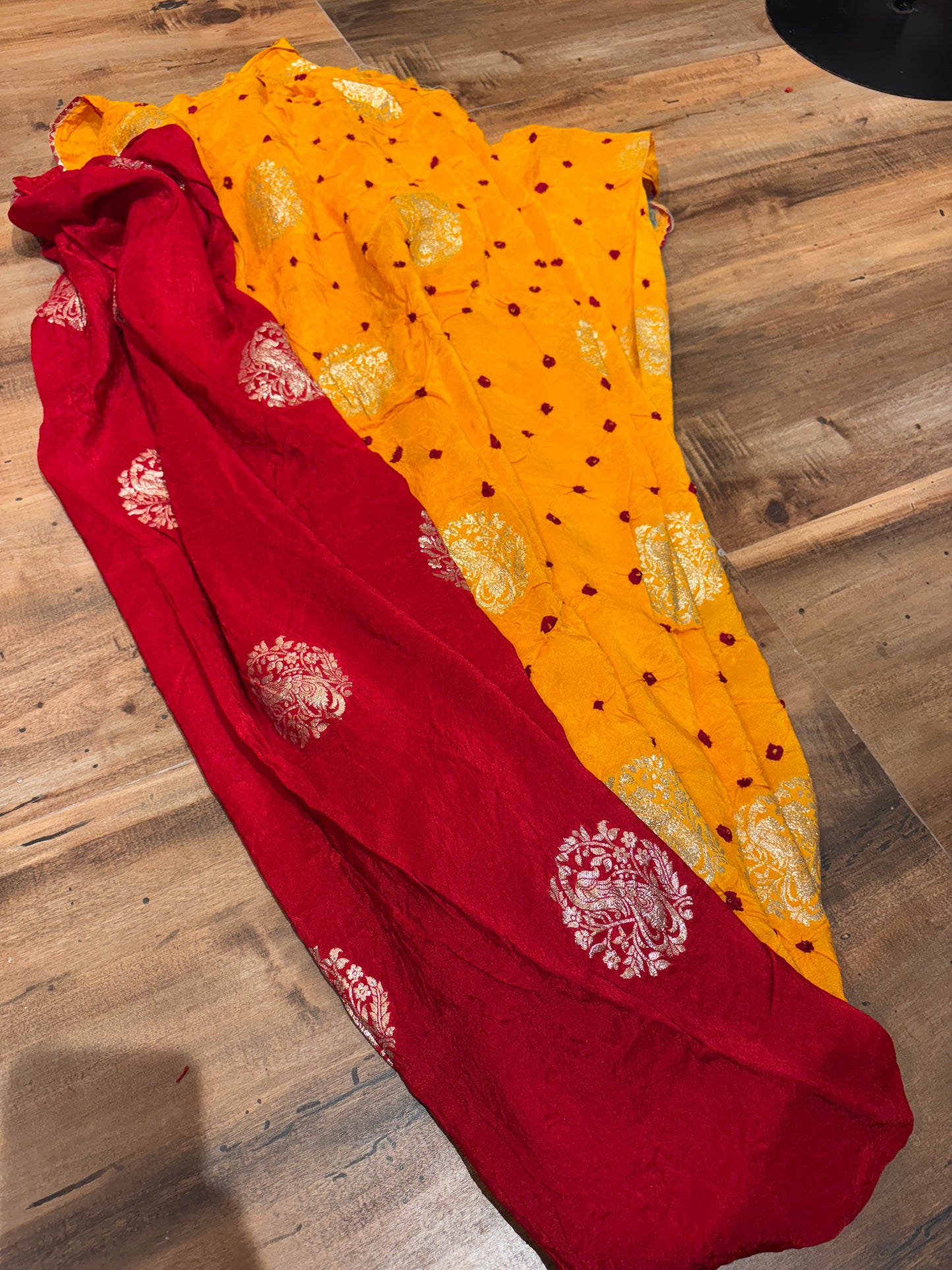TRADITIONAL RAJASTHANI BANDHEJ SUNSHINE YELLOW SAREE