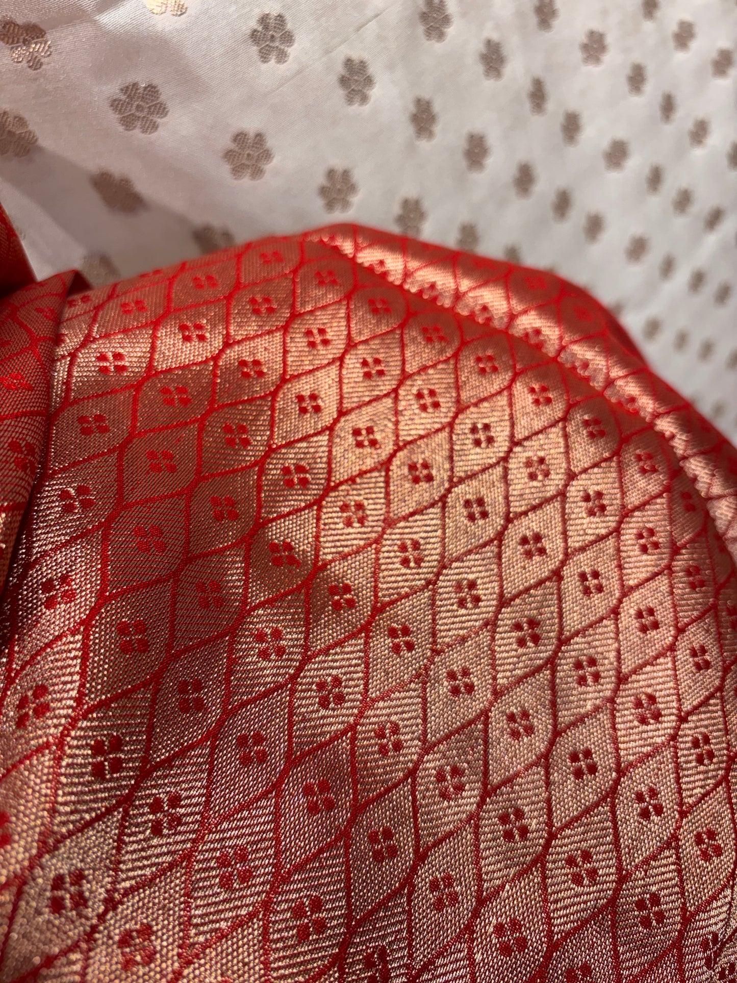WHITE AND RED BORDER SILK SAREE – PERFECT FOR DUSSHERA FESTIVITIES