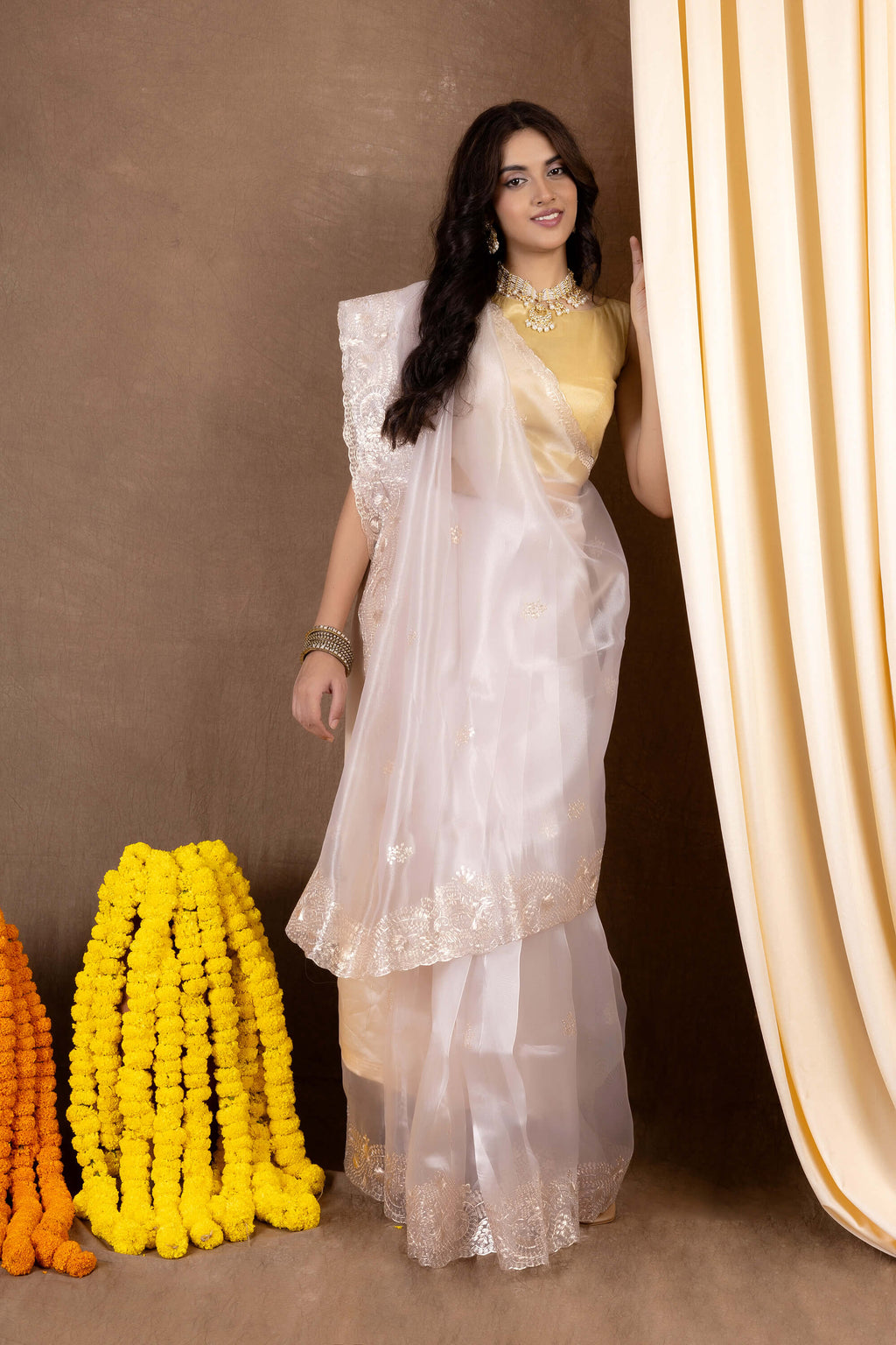 Rooprekha Tissue — Fancy Tissue Saree Embroidered