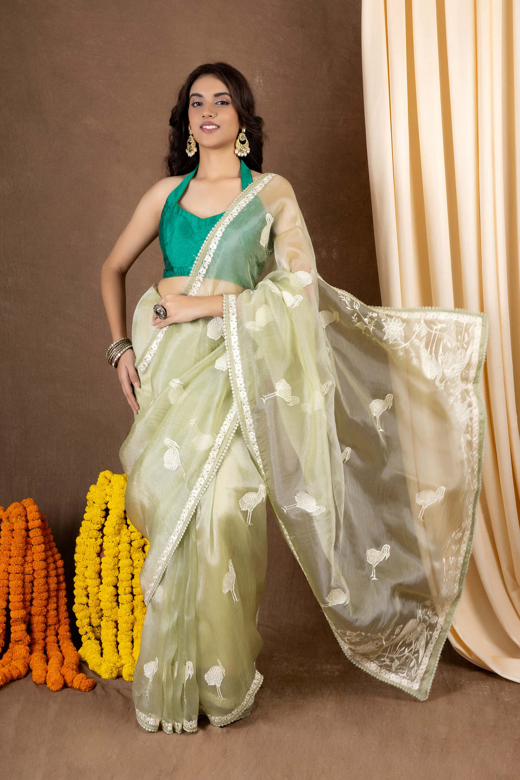 Poorva — Silk Tissue Embroidery Saree