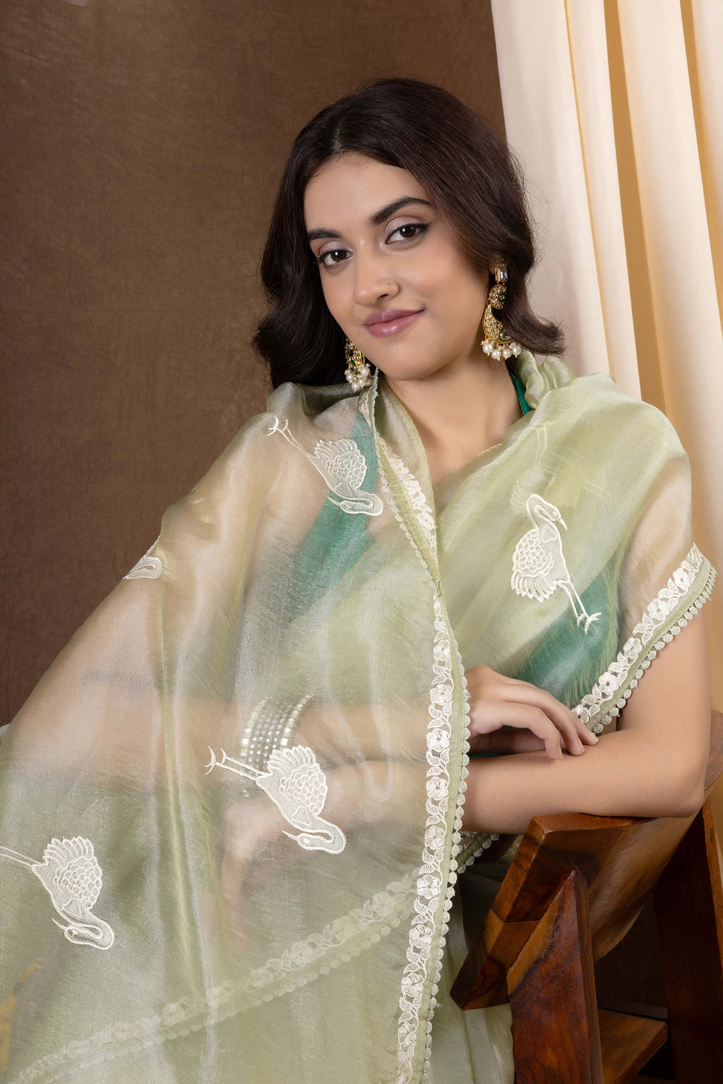 Poorva — Silk Tissue Embroidery Saree
