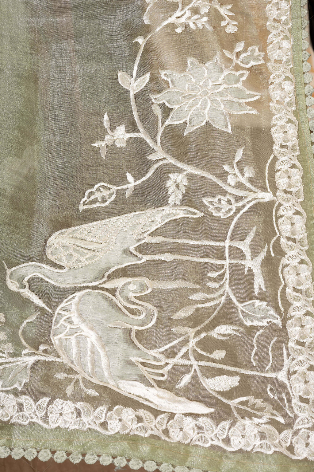 Poorva — Silk Tissue Embroidery Saree