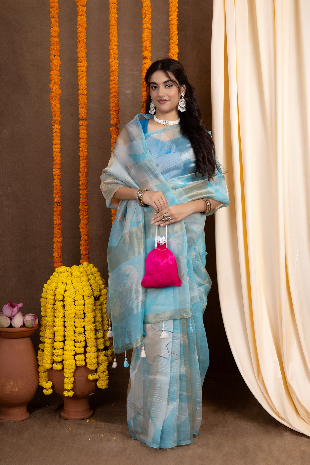Tissue Vasundhara — Silk Organza Tissue Printed Saree