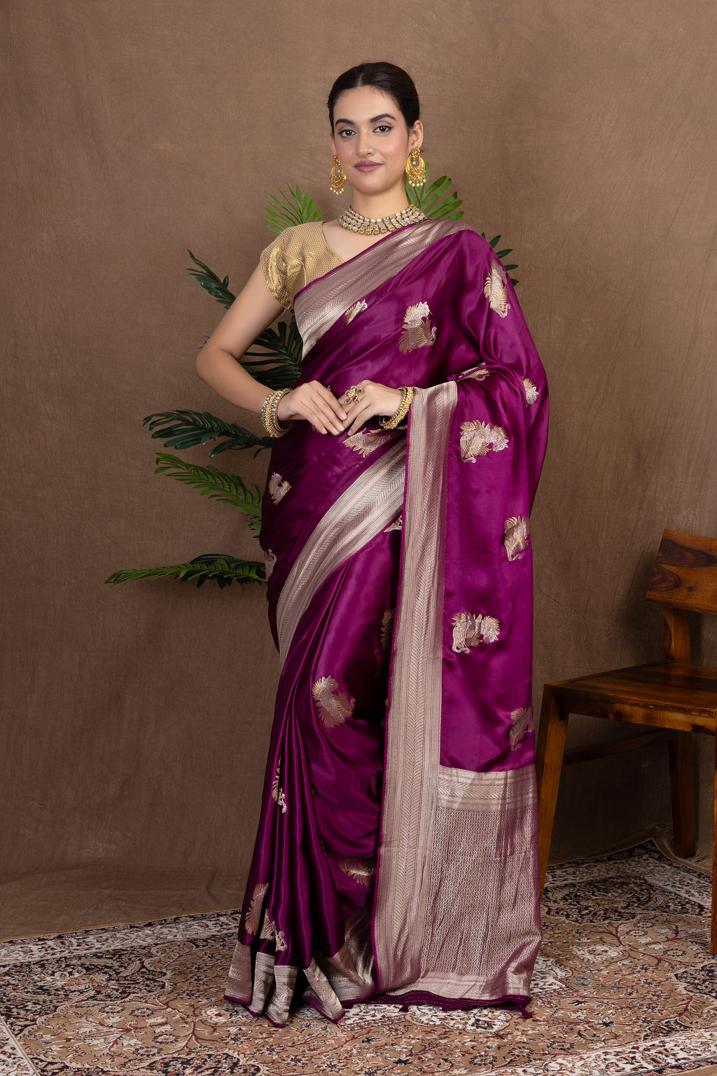 Sona Roopa Crepe — Fancy Crepe Sona Roopa Butti Saree