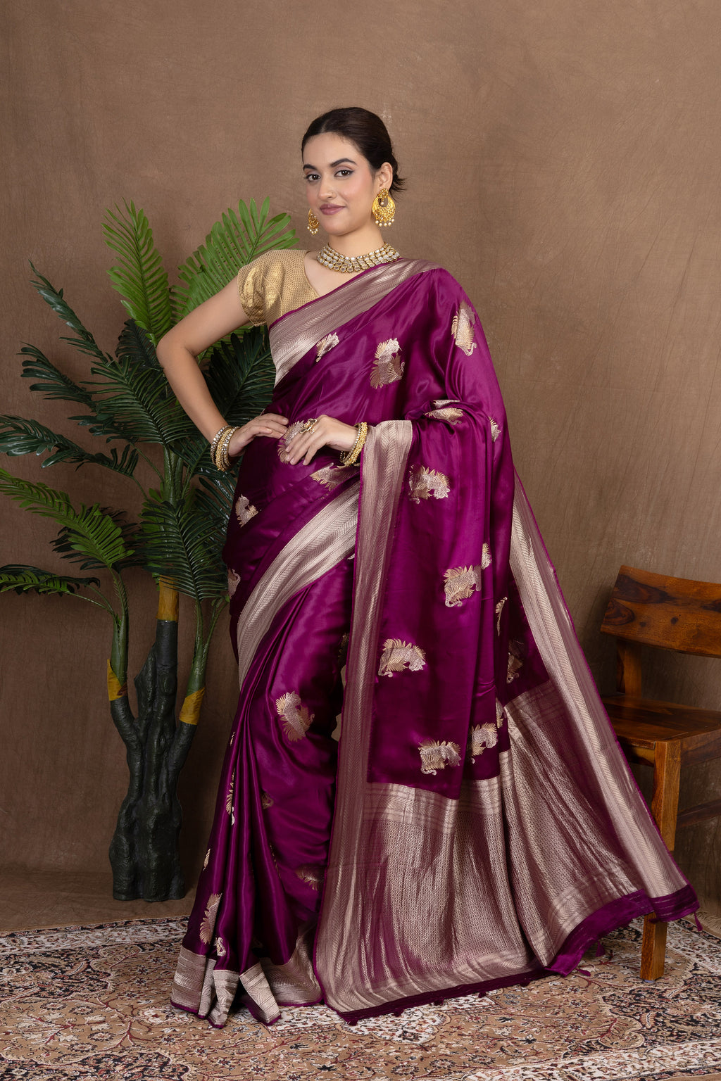 Sona Roopa Crepe — Fancy Crepe Sona Roopa Butti Saree