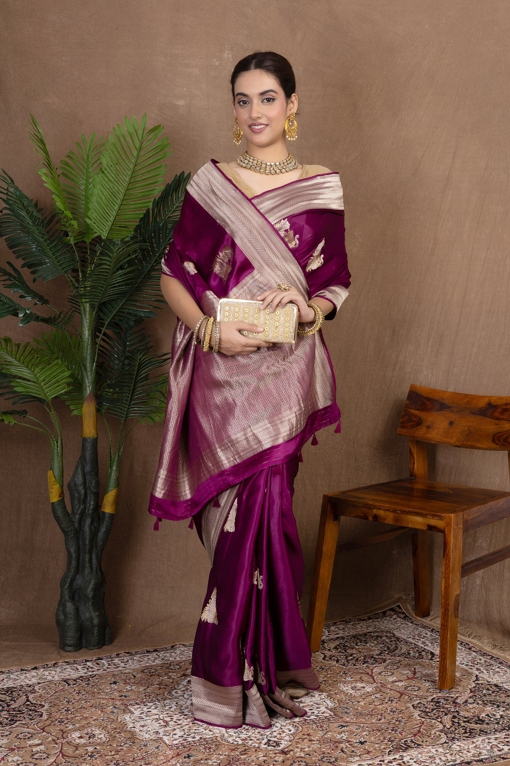 Sona Roopa Crepe — Fancy Crepe Sona Roopa Butti Saree