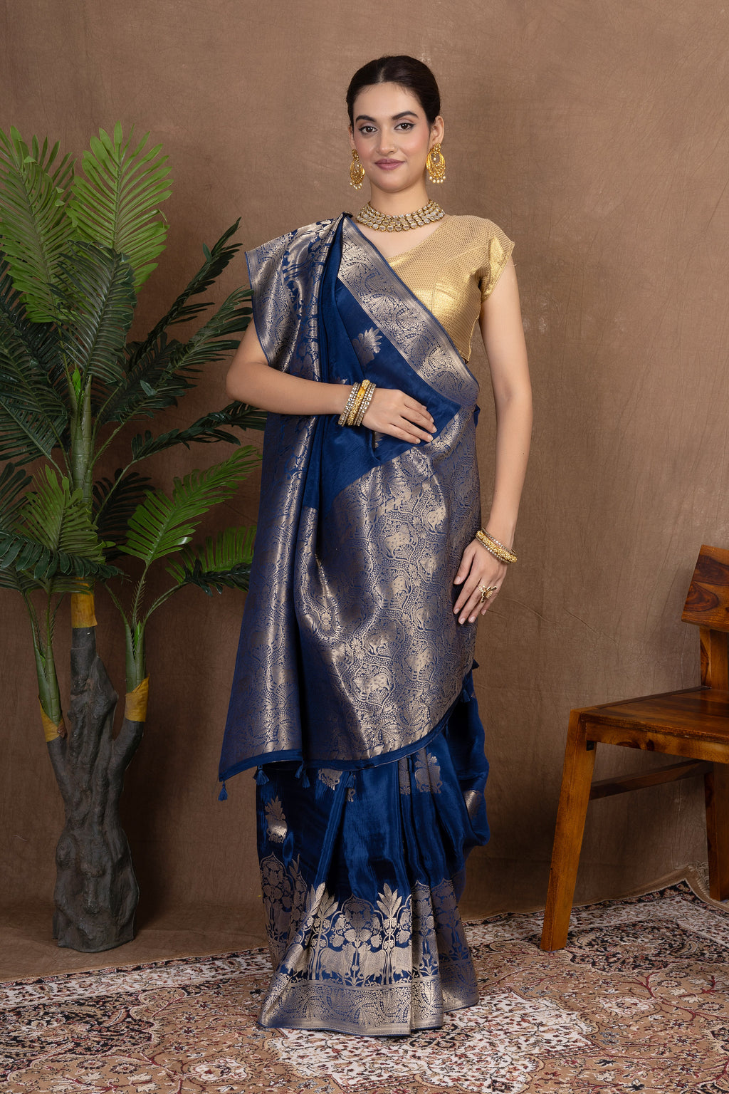 Pakshi Crepe — Fancy Crepe Bird Motif Saree
