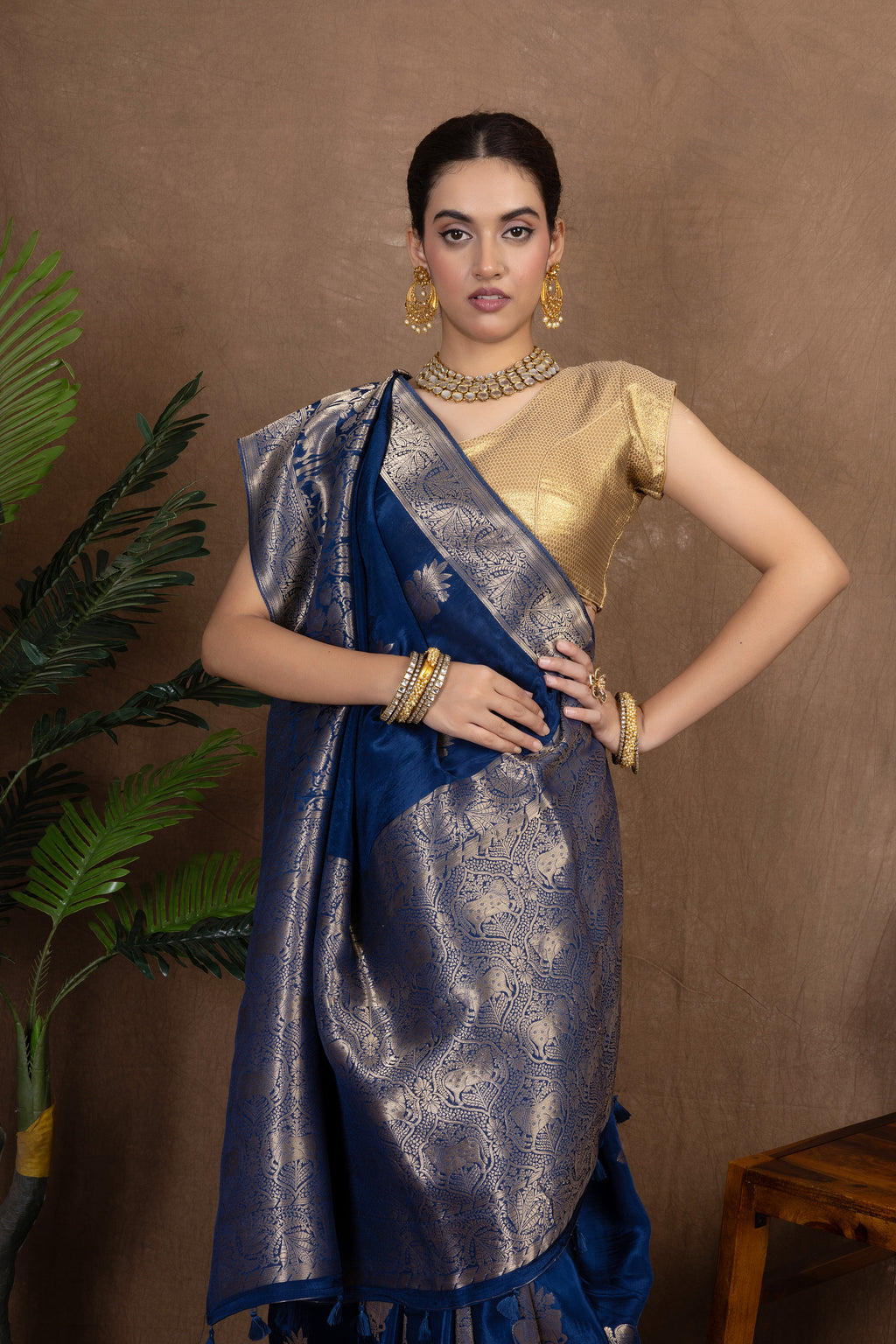 Pakshi Crepe — Fancy Crepe Bird Motif Saree