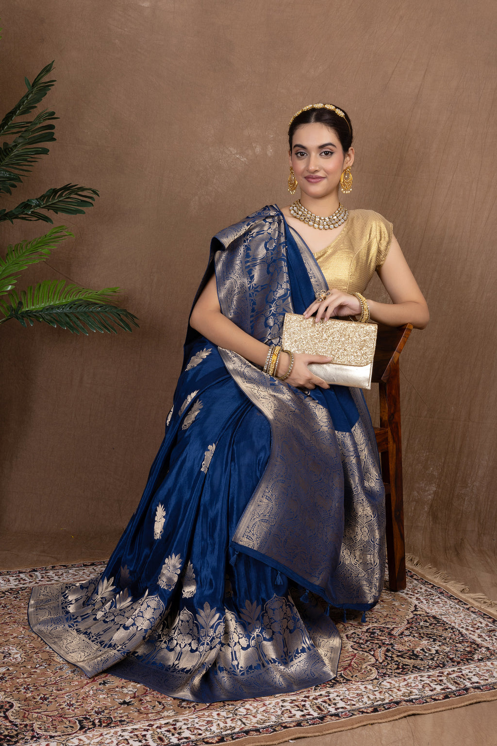 Pakshi Crepe — Fancy Crepe Bird Motif Saree