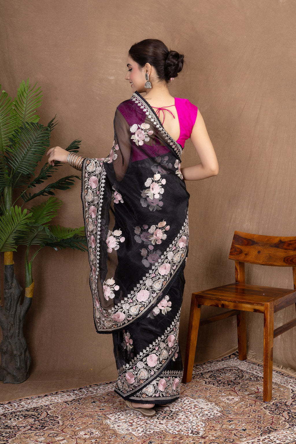 Glass Motif Roop — Fancy Glass Tissue Motif Saree