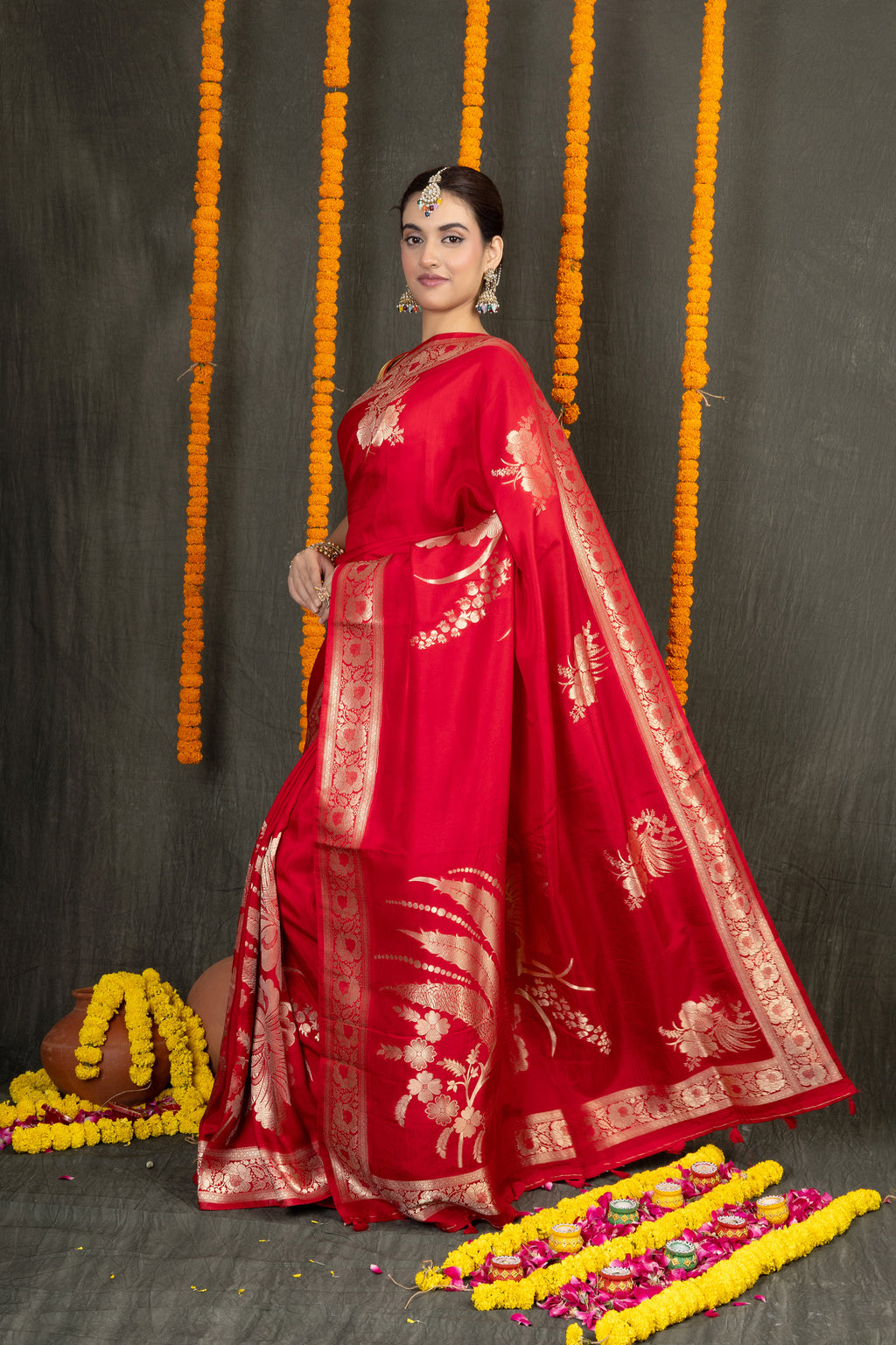 Sugandha Crepe — Fancy Crepe Butti Saree