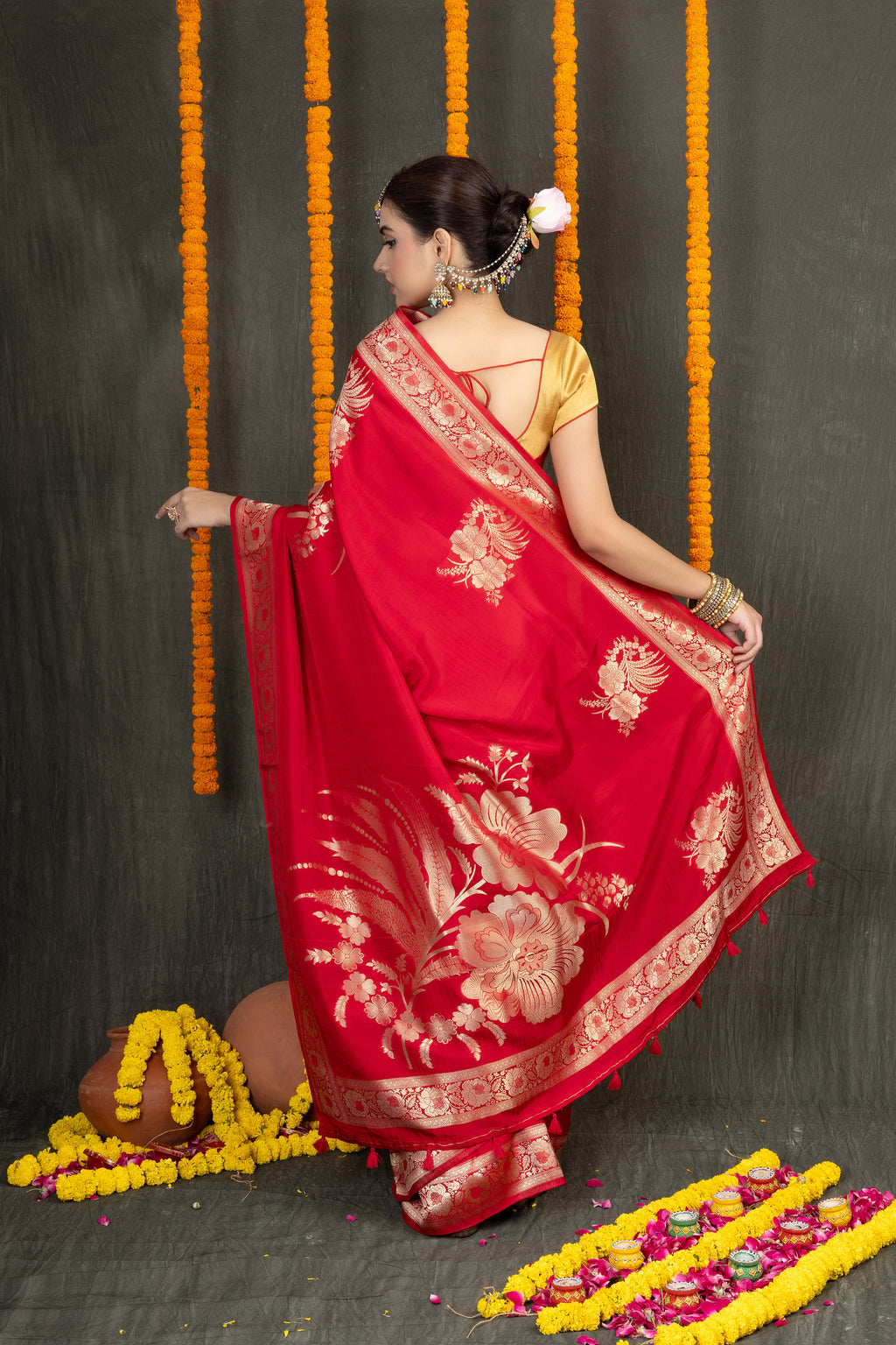 Sugandha Crepe — Fancy Crepe Butti Saree