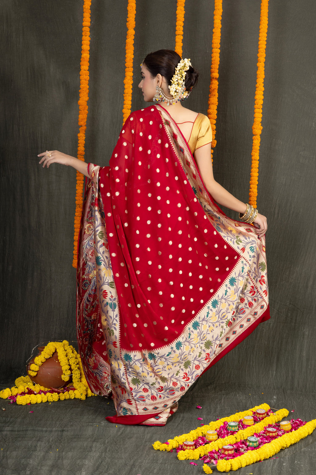 Khaddi Kanika — Silk Georgette Khaddi Embroidery Saree