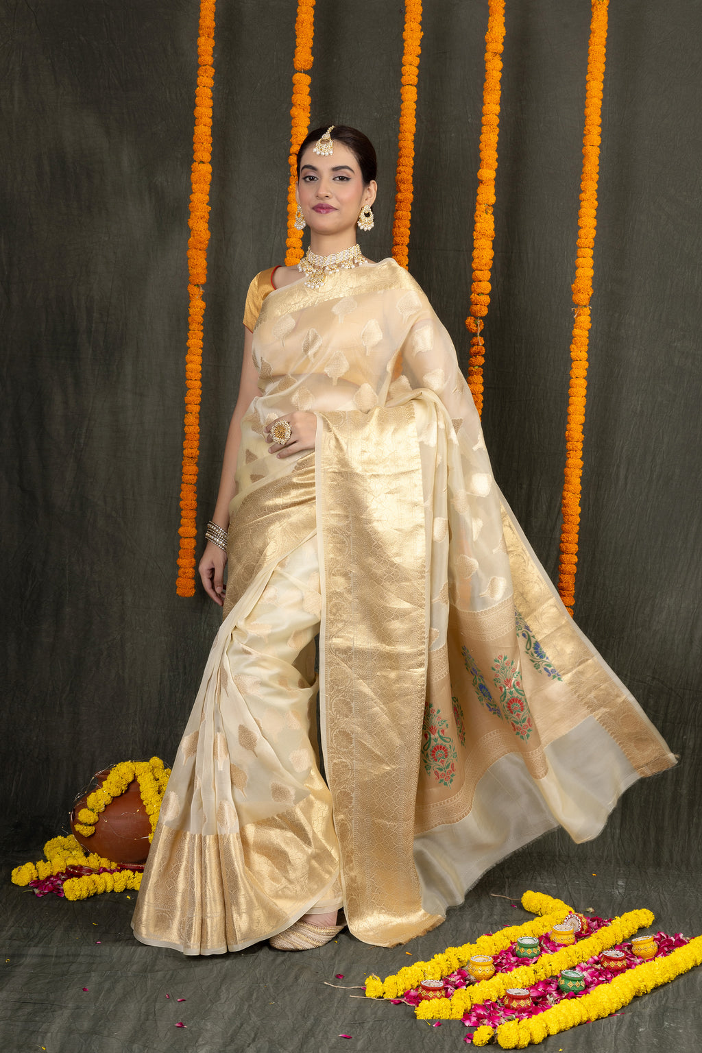 Lachchaa Shringar — Silk Organza Lachchaa Butti Saree