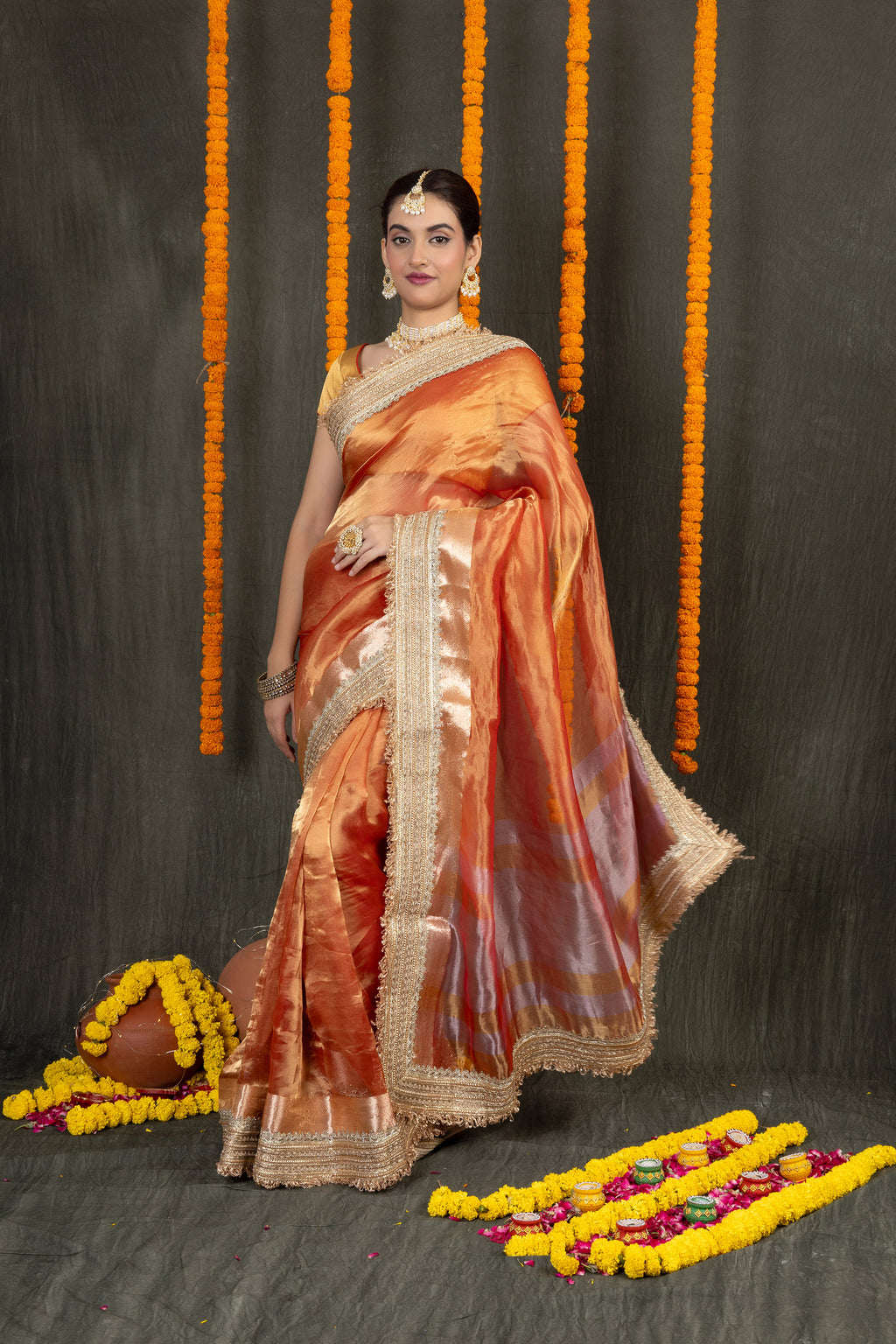 Suhani — Silk Tissue Less Border Saree