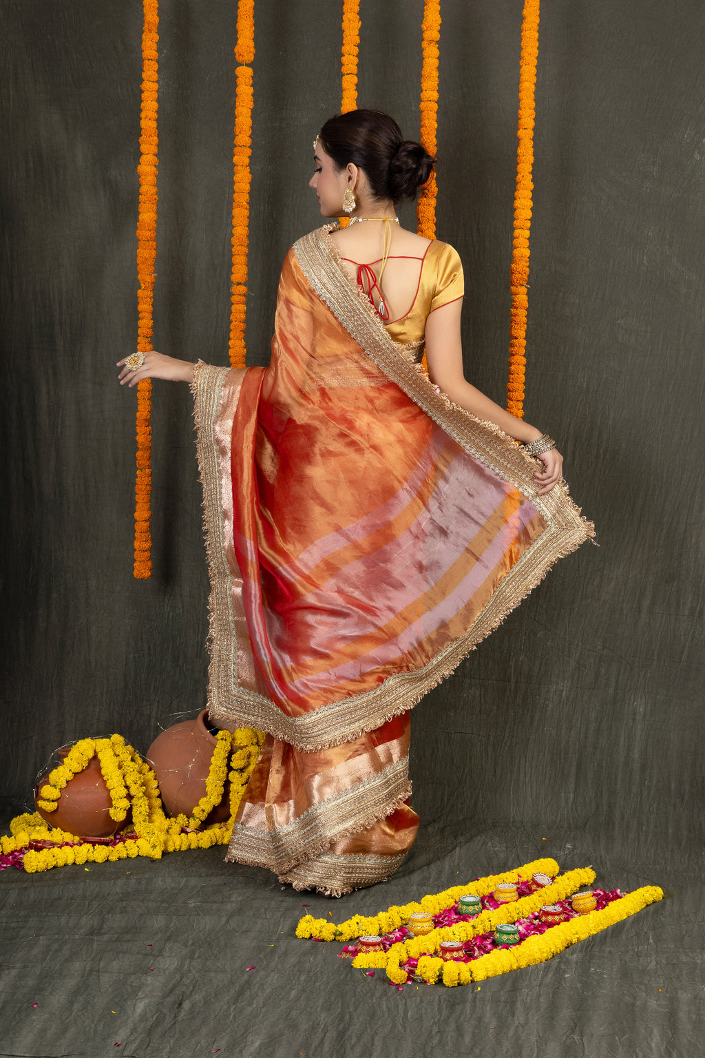 Suhani — Silk Tissue Less Border Saree