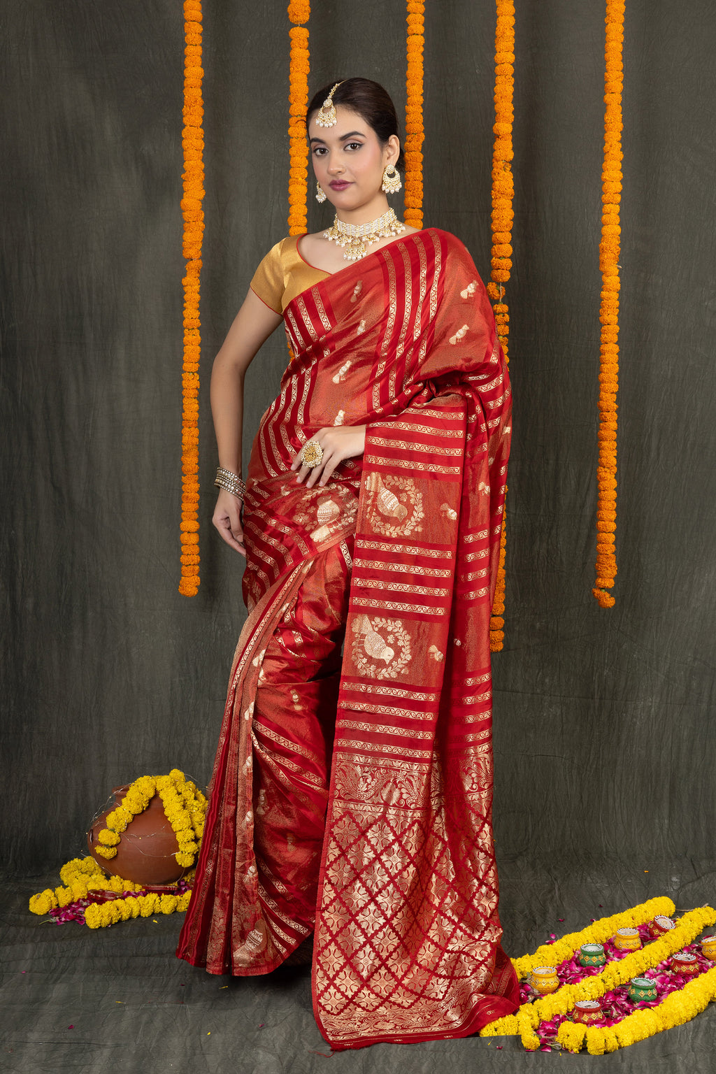Katan Mohini — Fancy Katan Figure Butti Saree
