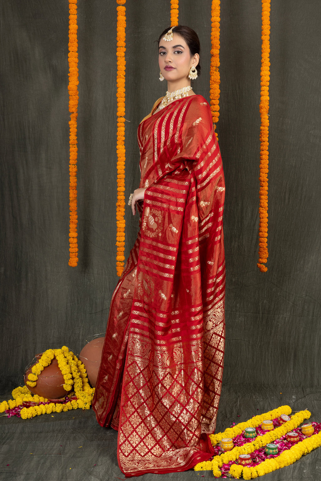 Katan Mohini — Fancy Katan Figure Butti Saree