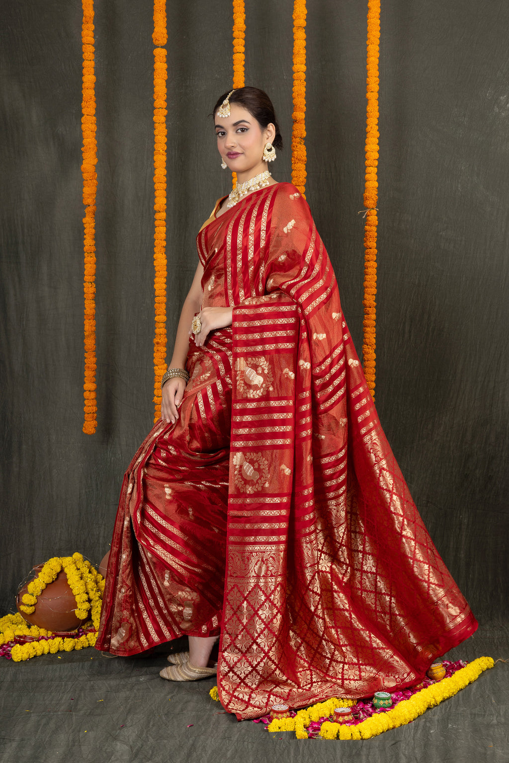 Katan Mohini — Fancy Katan Figure Butti Saree
