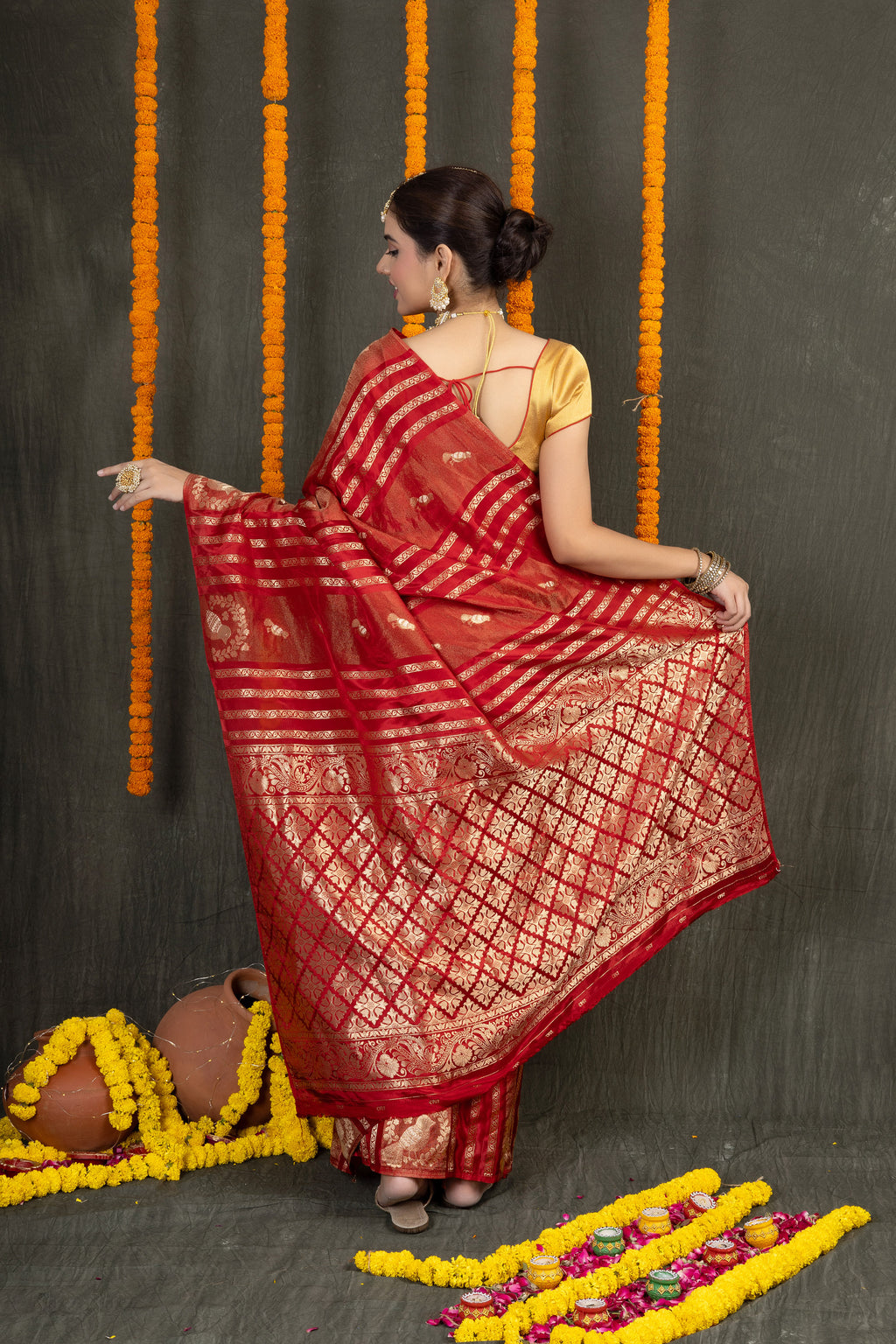 Katan Mohini — Fancy Katan Figure Butti Saree