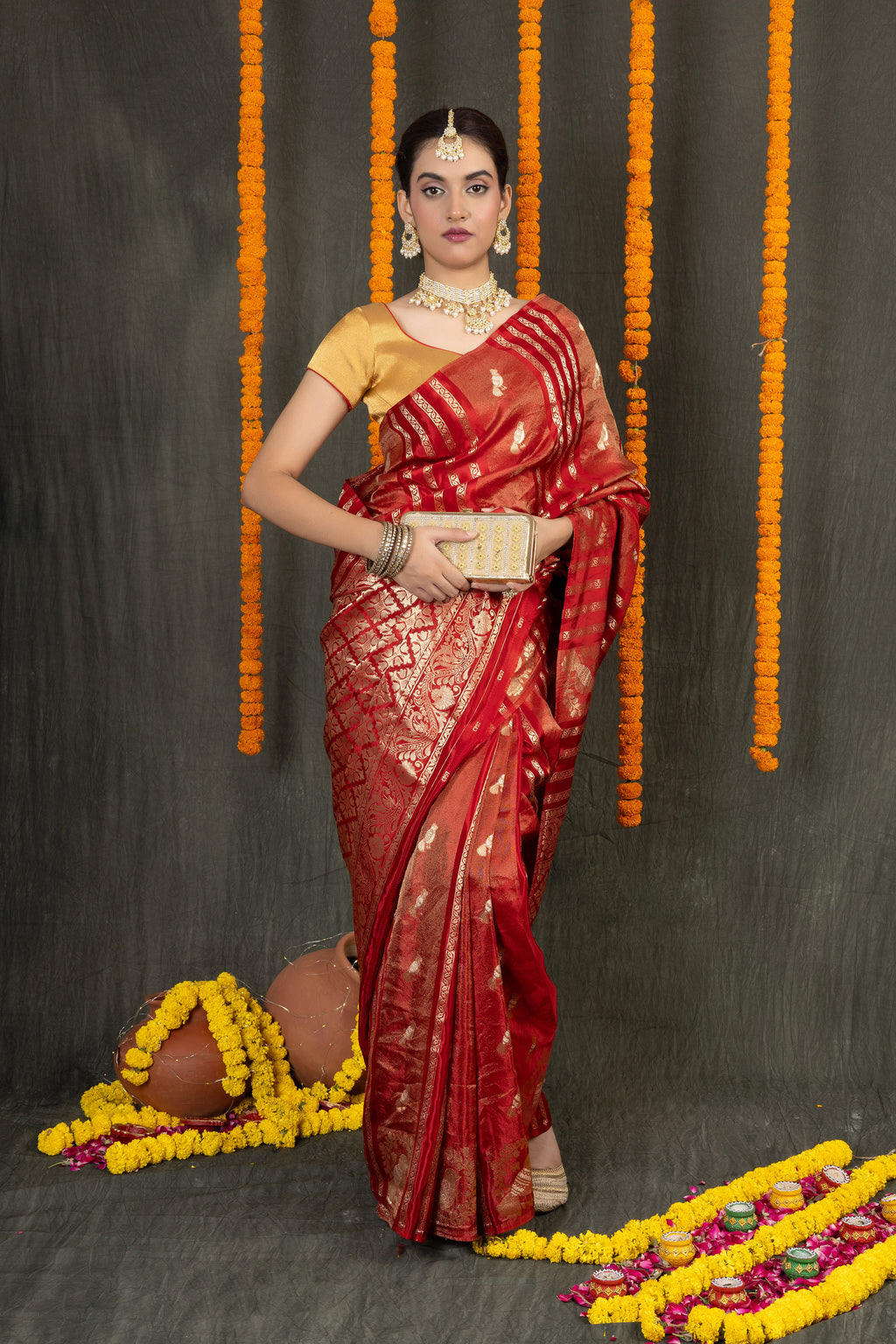 Katan Mohini — Fancy Katan Figure Butti Saree