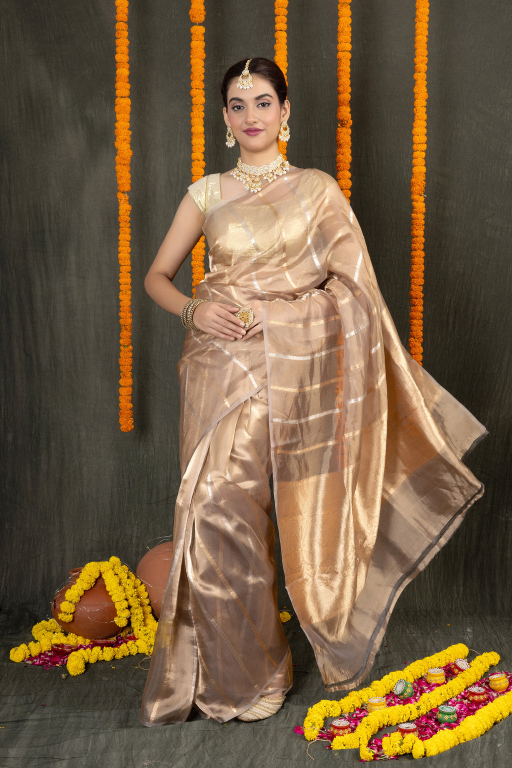 Tissue Vilasini – Silk Tissue Butti Self Saree
