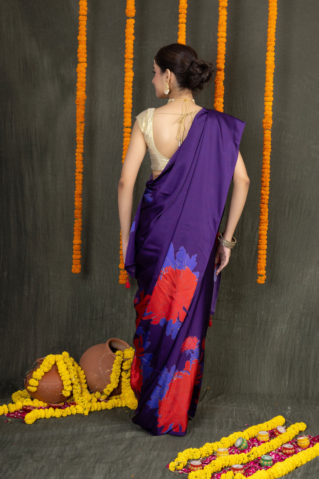 Satin Shringar – Silk Satin Printed Saree