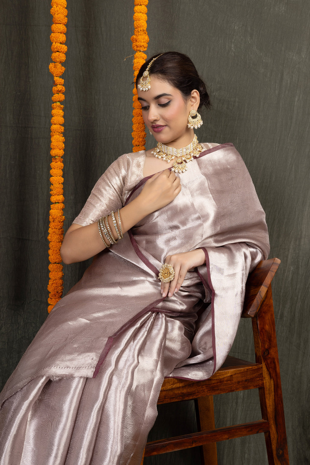 Ambose Kanak – Silk Tissue Gold Ambose Saree