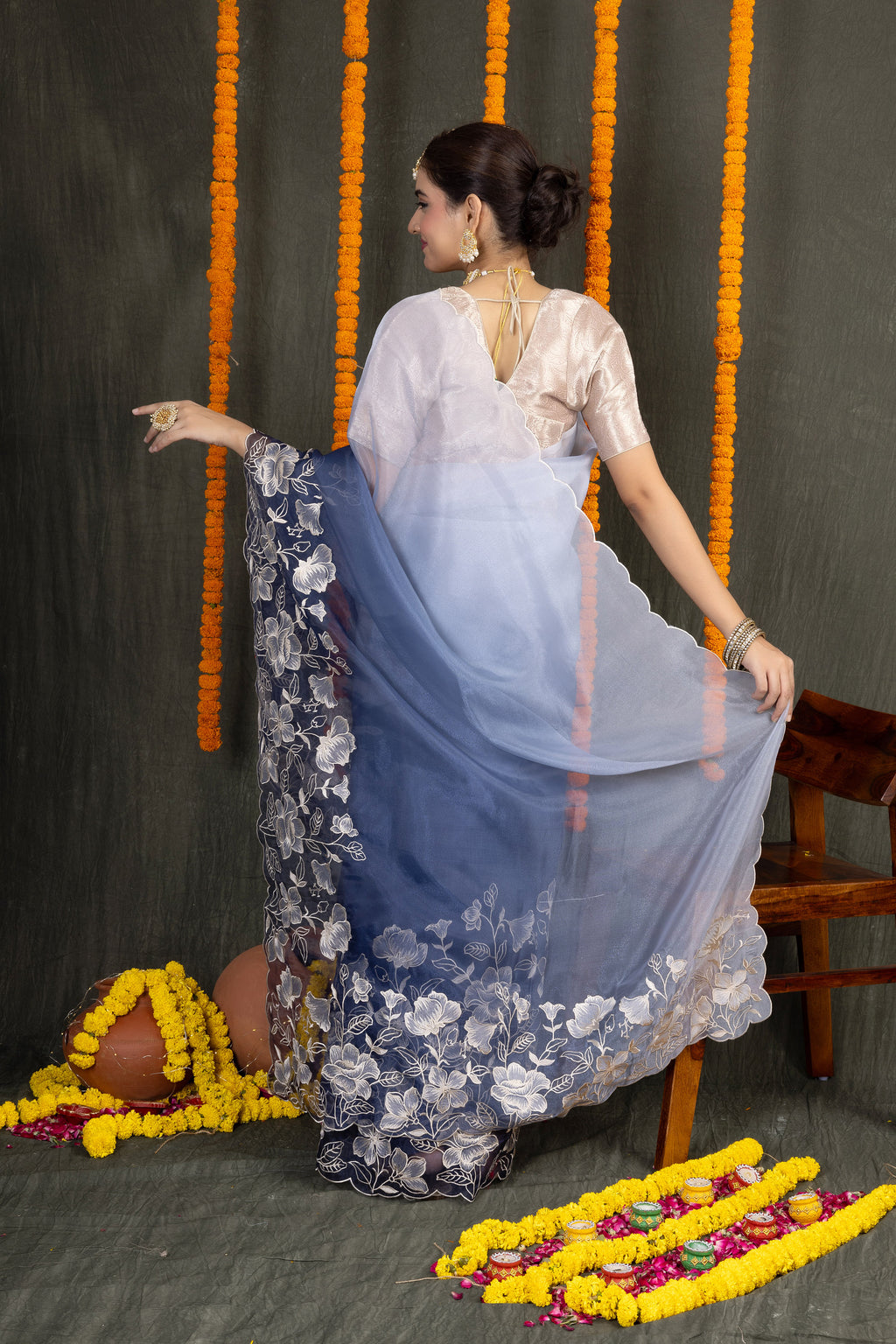 Kalpana Tissue – Fancy Tissue Embroidery Saree