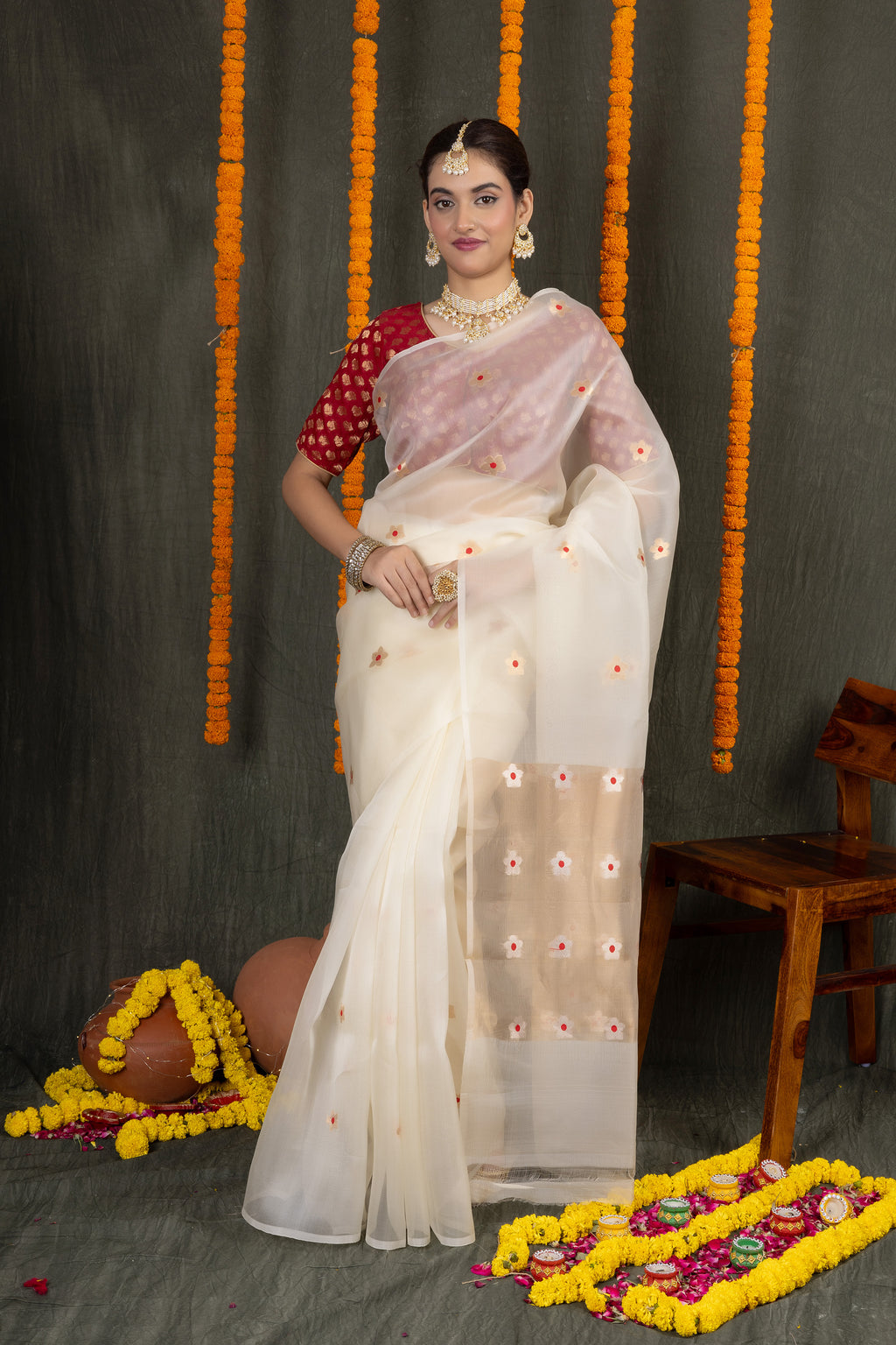 Meena Organza — Silk Organza Meena Butti Saree
