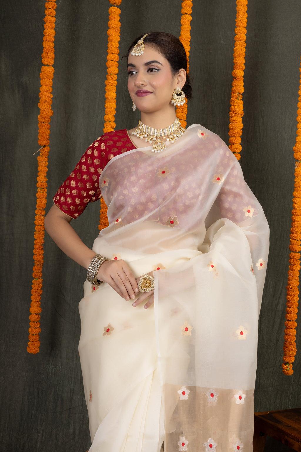 Meena Organza — Silk Organza Meena Butti Saree