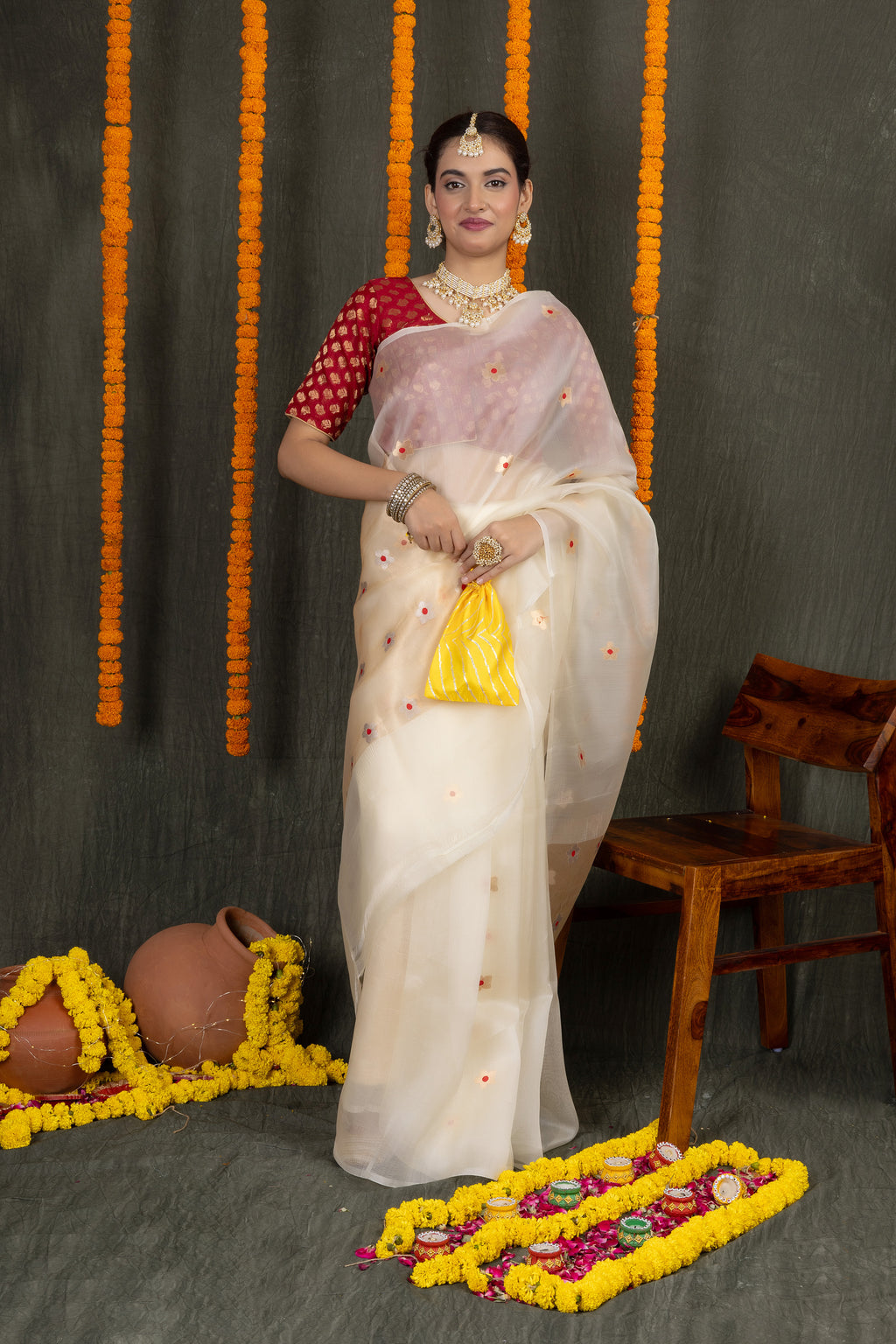 Meena Organza — Silk Organza Meena Butti Saree
