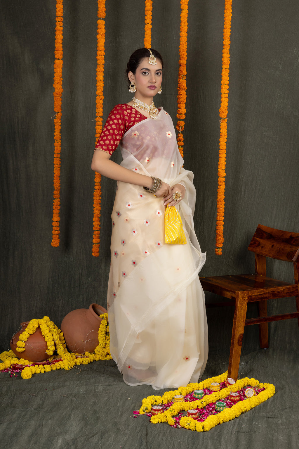 Meena Organza — Silk Organza Meena Butti Saree